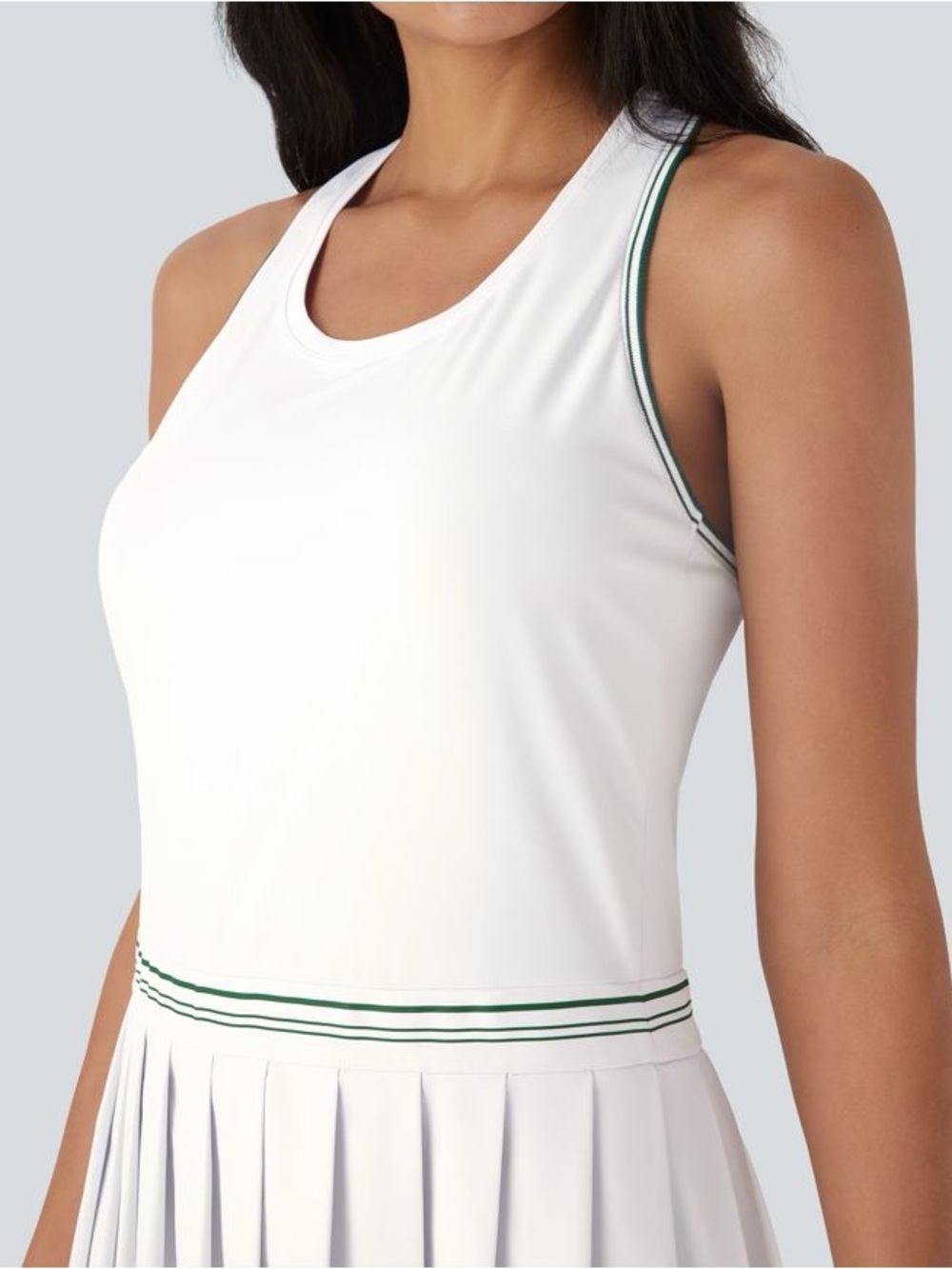 NWOT Halara Racerback Color Block Stripe Pleated Mini Tennis Active Dress - Picture 3 of 11